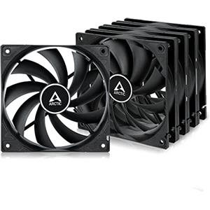 ARCTIC F12 (5 Pezzi) - 120 mm Ventola PC, Basso Livello Rumore, Cuscinetto Fluido Dinamico, Ventilazione 1350 RPM, 0,3 Sone - Nero
