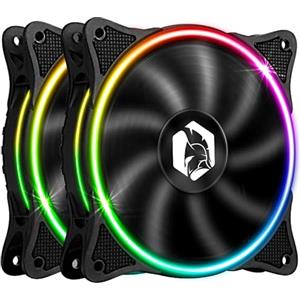 EMPIRE GAMING - Ventola di Case per PC Gamer da 2x120 MM - Flusso d'aria elevato - RGB Indirizzabile LED PWM 3 Pin 5 Volt - Dual Loop - Silenzioso - Raffreddamento 12 cm - Nero