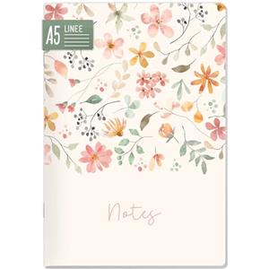 Häfft paper&you® taccuino con linee A6+ con Banda elastica [Wild Blossoms] con 156 pagine, 78 fogli - diario - Sostenibile & rispettoso con il clima