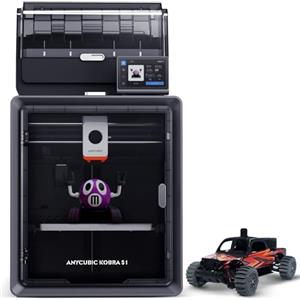 ANYCUBIC Kobra S1 Combo Stampante 3D, Stampante FDM Multicolore, 600 mm/s ad Alta Velocità, Costruzione CoreXY Chiusa, Asciugatura Attiva, LeviQ 3.0, Compatibile con Filamenti PLA/PETG/ASA/ABS