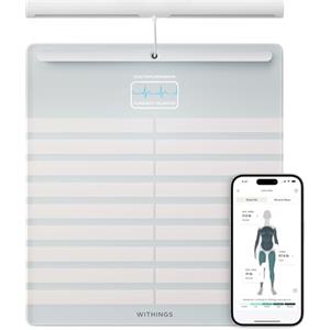 WITHINGS Body Scan - Bilancia WiFi in rete per migliorare la salute, bilance BIA, analisi della composizione corporea, grasso corporeo, massa muscolare, percentuale d'acqua, elettrocardiogramma,