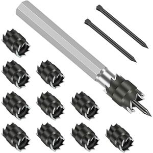 EEEKit 13pcs Frese Rotanti Set per Saldatura, Punet Taglierina HSS 3/8 Pollici Esagonale Fresa per Fori Trapano Elettrico