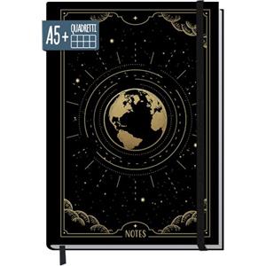 Häfft paper&you® Taccuino A5+ quadrettato con elastico [New Adventures] - 156 pagine, 78 fogli - come journal, diario - sostenibile e rispettoso al clima