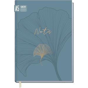 Häfft Taccuino A5 a scacchi "Blue Ginkgo" di Trendstuff by Häfft - 124 pagine, 62 fogli - ideale come agenda, journal, libro delle idee - sostenibile e amico del clima