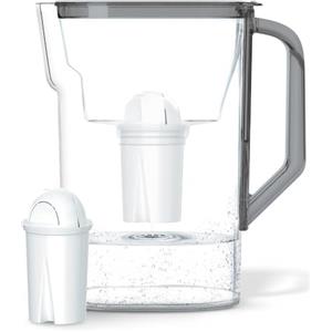 Wessper Caraffa Filtrante 2.7 L per Acqua | Compatibile con Brita Classic, Effetto per Ridurre Calcare, Cloro e Metalli | Caraffa Filtrante per l'acqua + Cartuccia Filtrante Aquaclassic- Noir