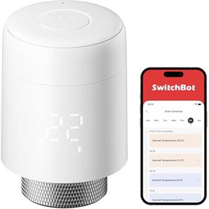 SwitchBot Termostato smart per termosifone, Bluetooth con controllo da app e timer, risparmio energetico, installazione facile, compatibile Alexa, Apple Casa e Google Home (richiede SwitchBot Hub)