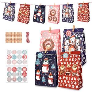 ANPLUS Calendario dell'Avvento da riempire, uova di cartone da riempire per bambini, grandi regali di carta da riempire, fai da te, sacchetti dell'Avvento, grandi XXL, calendario dell'Avvento fai da te