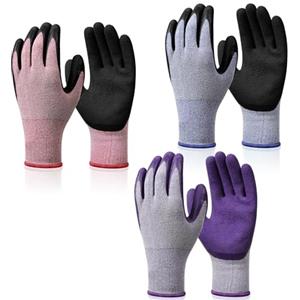 Ainiv 3 Paio Guanti da Giardinaggi, Guanti Protettivi in lattice, per Fatti a Mano Fai-da-te, Lavori Domestici Quotidiani, Pittura, Attività All'aperto