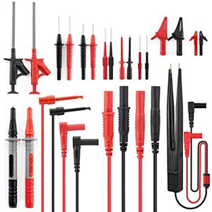 KAIWEETS Cavi di Misura, Puntali Tester per Multimetro 23 in 1 Kit di Accessori per Test Elettrici Sostituibili con Pinze a coccodrillo e Spina a Banana - KET05