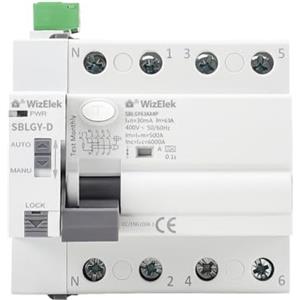 Smart-Home Salvavita - Interruttore differenziale trifase 30 mA Tipo A & AC - In 63 A (42 kW) - Inc 10 kA - Riarmo automatico - Telecomando cablato ON/OFF incluso - Certificato EN 61008-1 RCCB