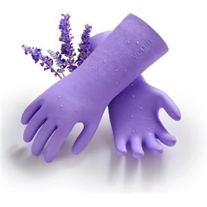 Vgo... Guanti Lavoro Lunghi con Fodera, no-Allergia senza Lattice per Pulizia Alimentari Domestici Anticalore&Antifreddo da Cucina Bagno Casalinghi Lavapiatti in TPE, Non Odore, 1 paio