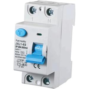 gloca Interruttore Differenziale Puro Salvavita 2P 300mA 220V-6KA 2 Moduli DIN (25 Ampere)