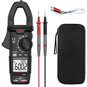 MESTEK Pinza Amperometrica MESTEK Digitale Multimetro AC DC Professionale T-RMS Auto-Ranging 6000 conteggi Capacità Diodo NCV LoZ VFD