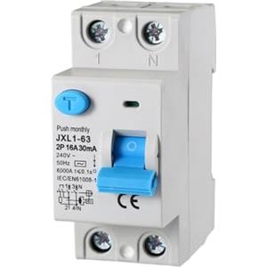 gloca Interruttore Differenziale Puro Salvavita 2P 30mA 220V-6KA 2 Moduli DIN (16 Ampere)