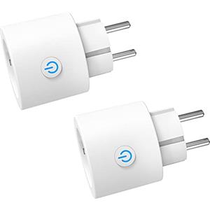 ANTELA Presa Intelligente Wifi 16A Smart Plug (Type F), Monitoraggio energetico, Protezione Sovraccarico, Timer e Regolazione del Programma, Compatibile con Alexa & Google Home, 2 Pezzi