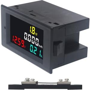 KETOTEK DC Voltmetro Amperometro 7-20V con 50A Shunt Digitale LCD Misuratore di Tensione 4 in 1 Misuratore di Pannello Tester di Corrente di Tensione Volt Amp Watt kWh Metro
