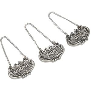 Bar Craft BarCraft Set di Targhette Personalizzate Rum, Vodka e Gin per Decanter in Alluminio, in Confezione Regalo, Colori Assortiti, 3 Pezzi