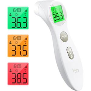 femometer Termometro frontale per neonati, bambini e adulti, termometro clinico senza contatto con allarme febbre, lettura accurata immediata 1s, bianco