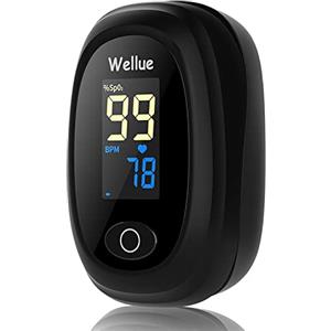 Wellue Saturimetro Da Dito, Pulsossimetro con Letture Immediate, Monitor Ossimetro per Saturazione di Ossigeno(SpO2), Frequenza Del Polso(PR) Della frequenza cardiaca, per Adulti e Bambini, Portatile