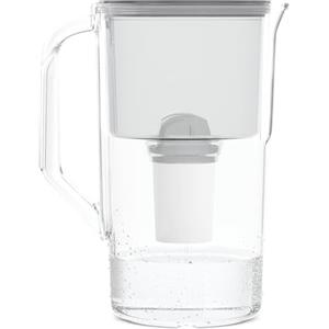 Wessper AquaClassic Caraffa Filtrante Per Acqua 2,8 Litri Grigio + 1 Filtro Cartucce Filtranti Incluso - Sostituzione per cartuccia filtrante Aquaphor Standard, Brita Classic, Dafi Classic
