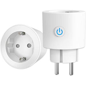 ANTELA Presa Intelligente Wifi 16A Smart Plug, Monitoraggio energetico, Protezione Sovraccarico, Timer e Regolazione del Programma, Compatibile con Alexa & Google Home, 2 Pezzi