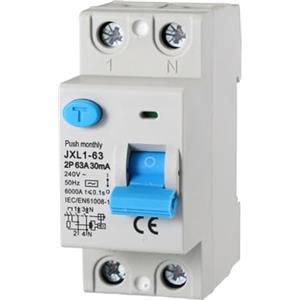 gloca Interruttore Differenziale Puro Salvavita 2P 30mA 220V-6KA 2 Moduli DIN (63 Ampere)