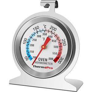 ThermoPro Termometro da forno analogico termometri forno in acciaio inossidabile termometro da cucina interno per forno termometro da cucina con quadrante grande argento AOT200
