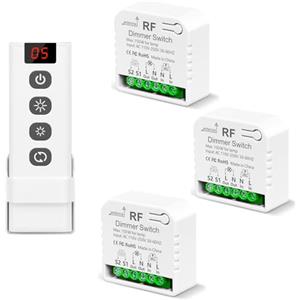 Tedeligo Dimmer Interruttore Luce Senza Fili Con Telecomando, Tedeligo AC220V Controllo Interruttore Dimmerabile Per LED E Alogene 10W-150W, Compatibile Con Dimmer Da Pannello A Parete(Non serve il WIFI)3 IN 1