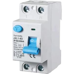 gloca Interruttore Differenziale Puro Salvavita 2P 300mA 220V-6KA 2 Moduli DIN (40 Ampere)