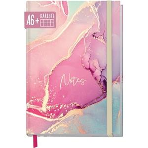 Häfft paper&you® quaderno a quadretti A6+ con Banda elastica "rosa seta" con 156 pagine, 78 fogli - taccuino, diario, agenda - Sostenibile & rispettoso con il clima