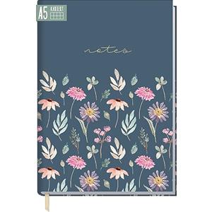 Häfft Taccuino A5 a scacchi "Fiori volanti" di Trendstuff by Häfft - 124 pagine, 62 fogli - ideale come agenda, diario, libro di idee - Sostenibile & rispettoso con il clima