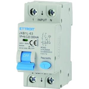 GASIASHOP SRL ETTROIT INTERRUTTORE MAGNETOTERMICO DIFFERENZIALE SALVAVITA CLASSE A PER BARRA DIN 2 MODULI 1P+N 300mA 220V-6KA (20 AMPERE)
