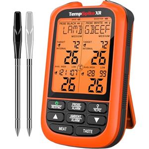 ThermoPro TempSpike XR 300 M Termometro da cucina Termometri per carne wireless digitale con 2 sonde ultrafine aggiornate Termometro per affumicatore wireless per forno/girarrosto/stufa/griglia