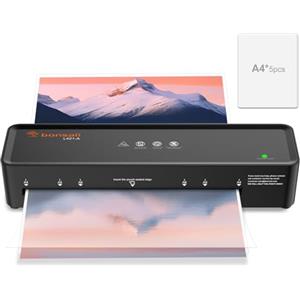 Bonsaii Plastificatrice A4, Funzione ABS, Adatto per Documenti A4, Ufficio e Casa, 80-100 Micron, Include 10 fogli A5/A6 per Plastificazione, L421-A