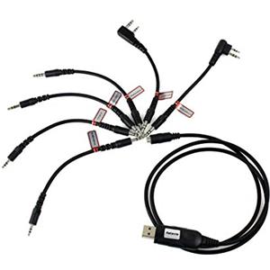 Retevis 6 in 1 USB Programmazione Cavo/Filo Compatibile con Walkie Talkie RT24 RT622 RT27 RT5 RT15 RT28 Motorola HYT ICOM Baofeng BF-888S UV-5R KENWOOD YAESU Ricetrasmettitore
