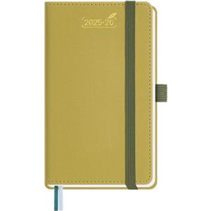 BEZEND Agenda 2026 Settimanale Tascabile A6 15,5 x 9 cm, 18 Mesi Diario Scuola Piccola con Doppio Orario da Lug.25 a Dic.26, Copertina Rigida in Pelle PU - Mostaza