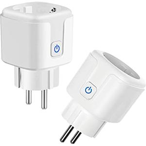 Zecamin ZigBee Smart Presa 16 A, 3680 W, Alexa con telecomando/controllo vocale, presa intelligente misura il consumo energetico, presa WiFi 2,4 G, compatibile con Alexa&Google Home. Hub richiesto. 2 Pack