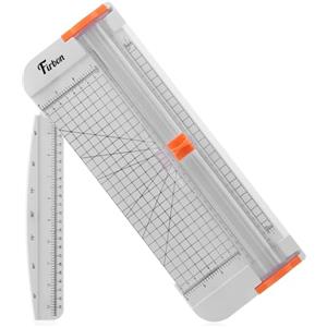 Firbon Taglia Carte per Ufficio Professionale, Plastificatrice Taglierina, Taglierina Titanio Scrapbooking con Sicura Automatica(Bianco)