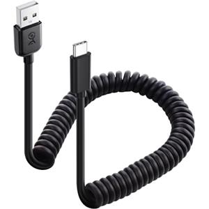 Cable Matters Cavo a spirale da USB a USB C con ricarica rapida 3A/15W 0,3-1,2 m, supporto Apple CarPlay, Android Auto, cavo a spirale da USB A a USB C, per iPhone 15 Pro Max Plus, Galaxy S23, iPad