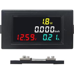 KETOTEK Digitale Amperometro Voltmetro DC 14-600V 50A con 50A Shunt LCD Misuratore di Tensione 4 in 1 Misuratore di Pannello Volt Amp Watt Metro Tester di Corrente di Tensione