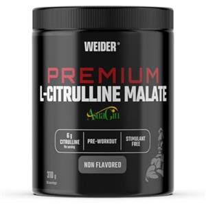 Weider Premium L-Citrulline Malate (310g) Gusto Neutro, Pre Workout 99% Citrullina Malato (6g /porzione) + AstraGin® per un migliore assorbimento, Aumenta Prestazioni ed Energia, Senza Stimolanti