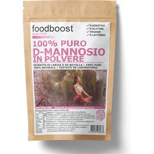 foodboost - D Mannosio 250g polvere - 100% Naturale Vegano - da Larice e Betulla - Ø Additivi senza Glutine senza Lattosio - Cistite e Benessere delle Vie Urinarie - Con Dosatore