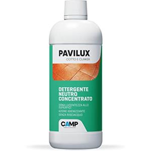 CAMP Pavilux Cotto e Clinker - Detersivo Pavimenti Igienizzante Neutro, Detergente Pavimenti Non Schiumogeno Senza Risciacquo, Ideale per Rivestimenti in Cotto e Clinker - Prodotti Pulizia Casa, 750ml
