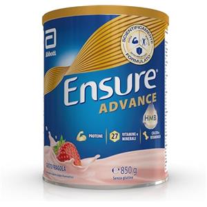Ensure Advance Integratore Alimentare Proteico in Polvere, con 27 Vitamine e Minerali, Integratore Alimentare con Proteine, Calcio e HMB, Confezione 850g, Gusto Fragola