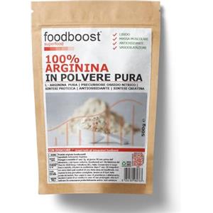 foodboost L - Arginina pura in polvere 500 g foodboost - senza additivi - con dosatore - per performance atletica, libido, marchio di fiducia italiano, pre workout - 170 DOSI