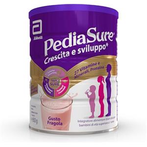 PEDIASURE Crescita e Sviluppo, Integratore Alimentare per Bambini da un anno in su, Multivitaminico con 27 Vitamine e Minerali e Proteine, Confezione 850g, gusto Fragola