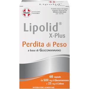 Matt, Lipolid X-Plus, Integratore Alimentare a Base di Glucomannano con Coleus, Ideale per una Dieta Ipocalorica, Aumenta il Senso di Sazietà, Senza Glutine, Confezione da 60 Compresse