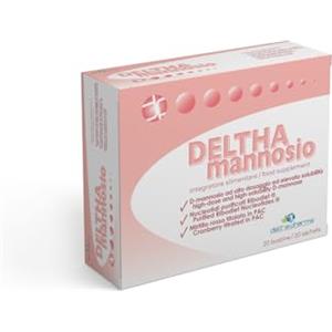 Deltha Pharma Deltha Mannosio Integratore Alimentare di D-mannosio Puro Ad Alto Dosaggio 1000 Mg, Nucleotidi e Mirtillo Rosso (cranberry) - 20 Bst, color Bianco, 656 ml