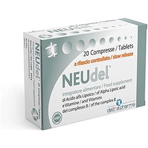 Deltha Pharma Neudel Integratore Alimentare Antiossidante e Antiage Acido Alfa Lipoico 600Mg a Rilascio Controllato Brevettato e Vitamine del Gruppo B, per la Funzionalità del Sistema Nervoso - 20 Cpr