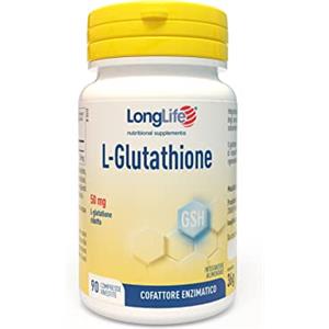 LongLife® L-Glutathione 50mg | L glutatione ridotto | Gastroresistente | Antiossidante e difese immunitarie | Fino a 3 mesi di trattamento | Vegano e senza glutine